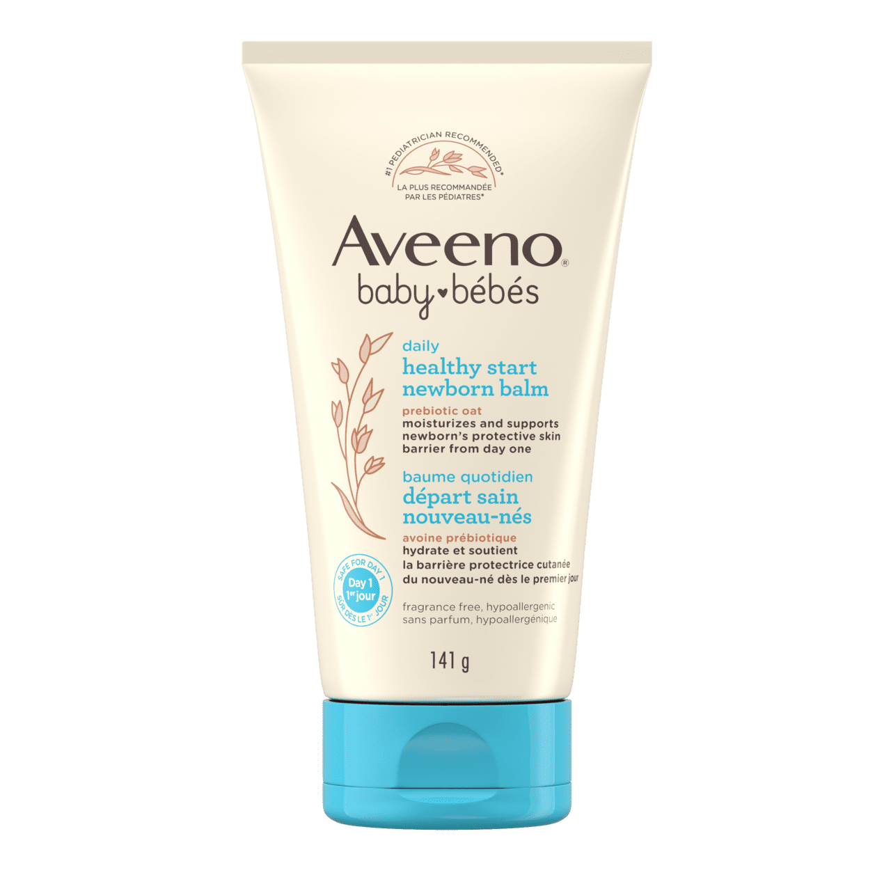 Avant du tube à presser de 141 g du baume quotidien Départ sain pour nouveau-nés AVEENO® Bébés