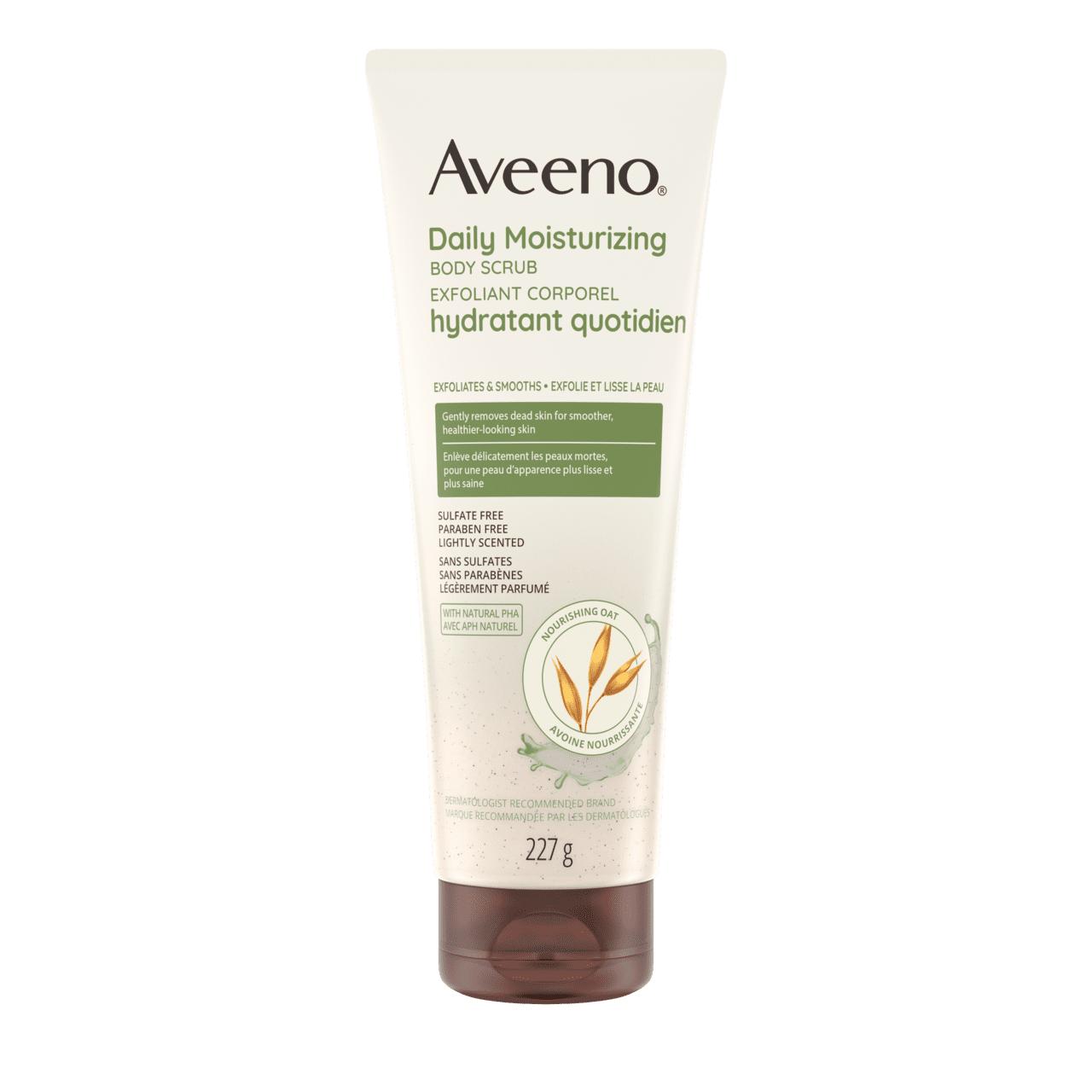 Tube de 227 g de l’exfoliant corporel hydratant quotidien Aveeno®