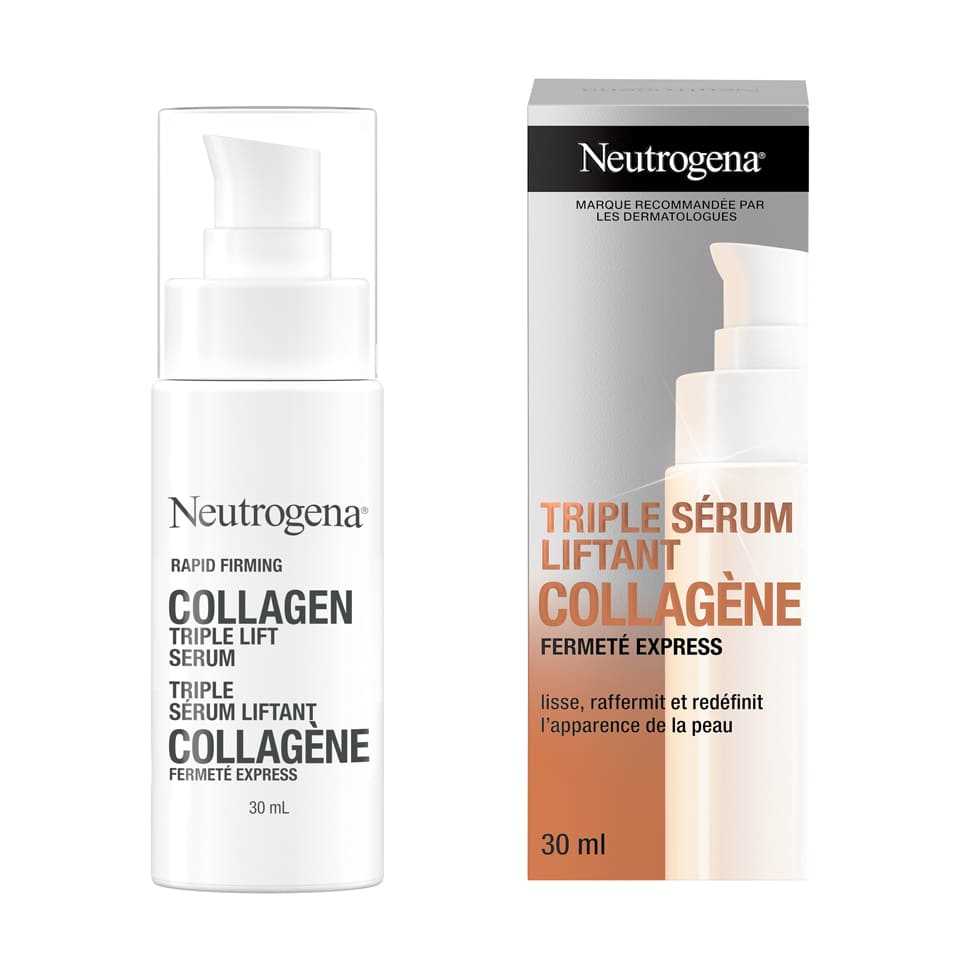 Flacon de 30 ml du Triple sérum liftant Collagène Neutrogena Fermeté express