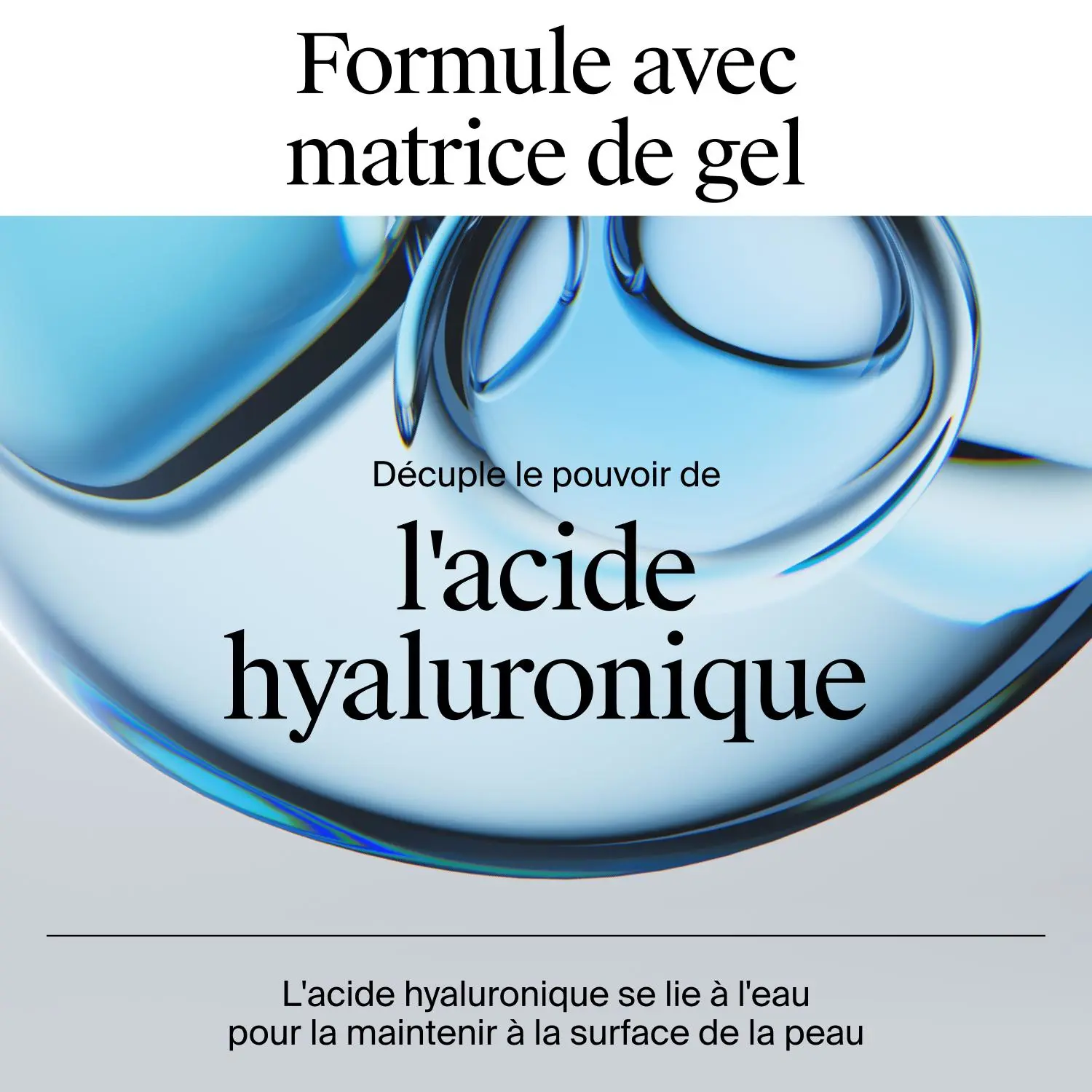 Illustration de la liaison de l’acide hyaluronique à l’eau