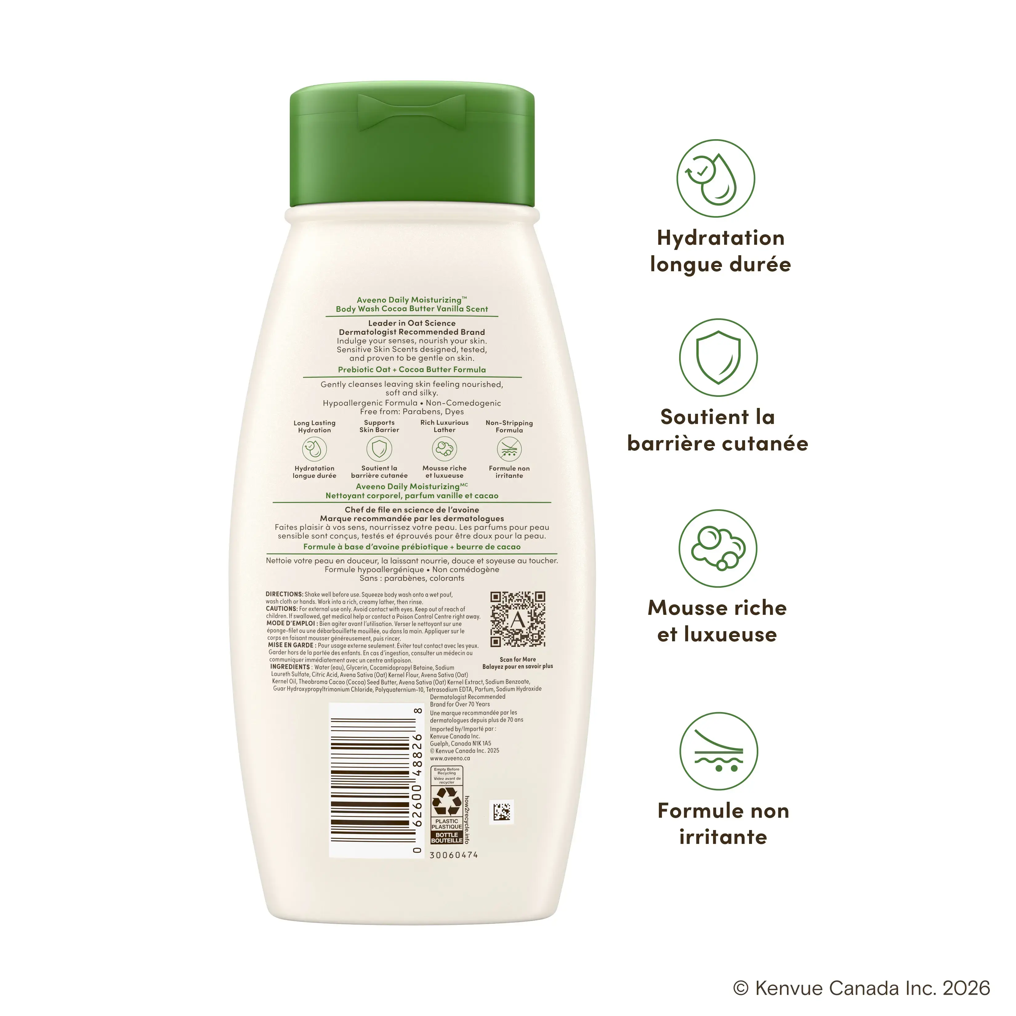AVEENO Daily MoisturizingMC Body Wash Cocoa Butter Vanilla Scent