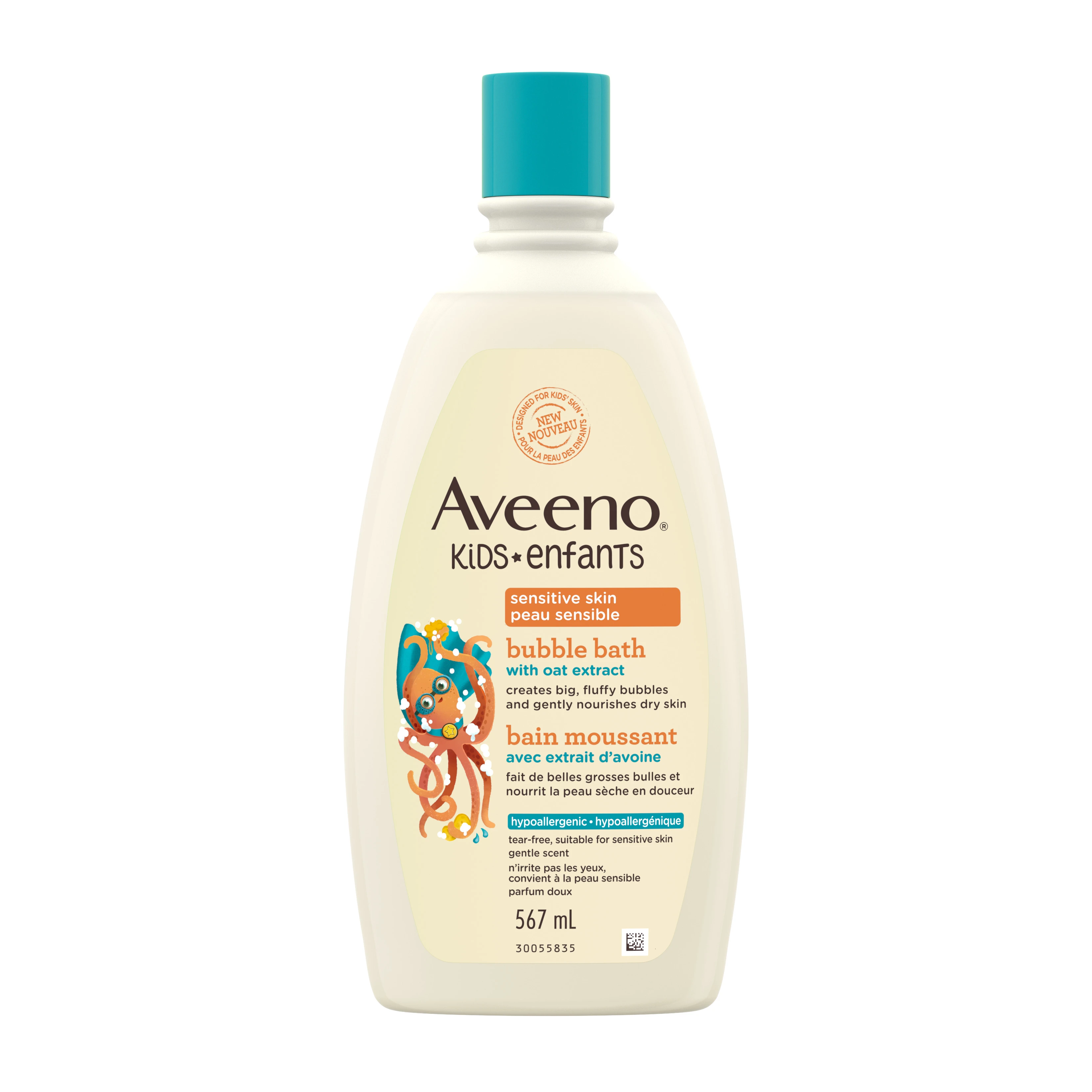 Front shot of AVEENO® Kids Bubble Bath, 568mL bottle