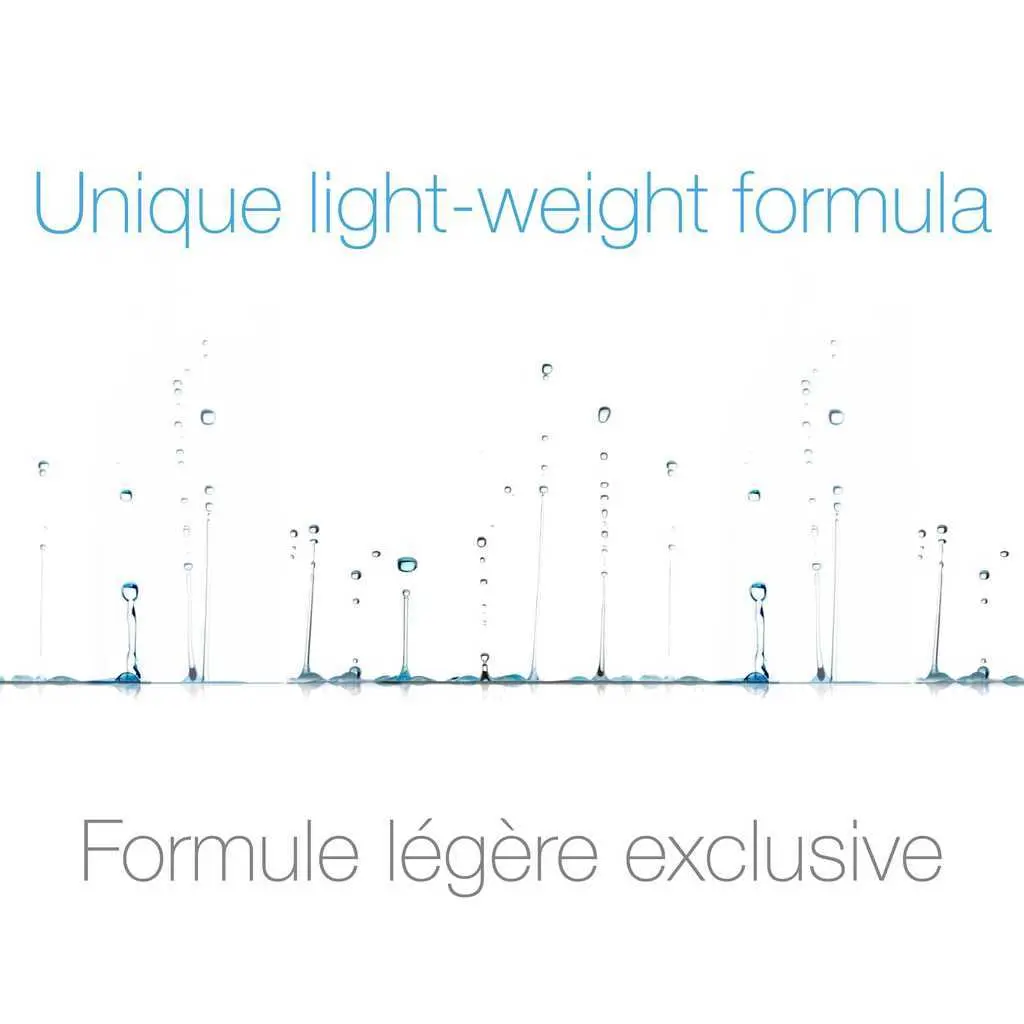 Text saying 'unique light-weight formula'