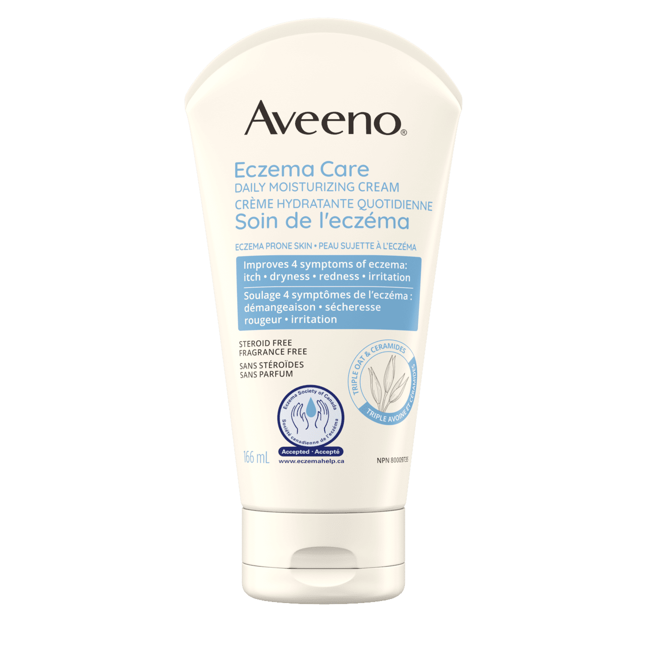 Panneau avant du tube de la crème hydratante AVEENO® Soin de l'eczéma