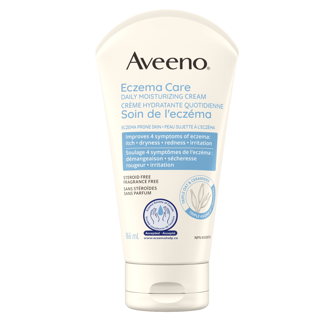 Panneau avant du tube de la crème hydratante AVEENO® Soin de l'eczéma