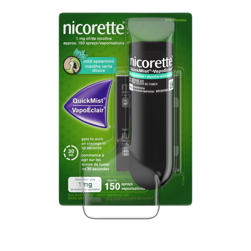 NICORETTE® QuickMist® Nicotine Spray, mild spearmint flavour