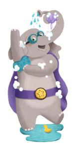 Aveeno Kids' Care Crew character called Sage the Elephant