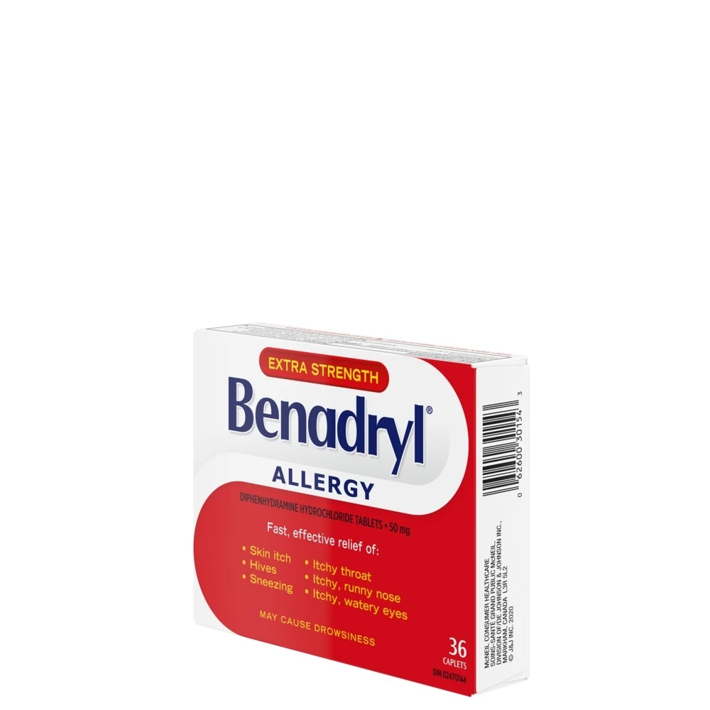 Boîte de caplets BENADRYL® Extra fort Allergies, 36 u.