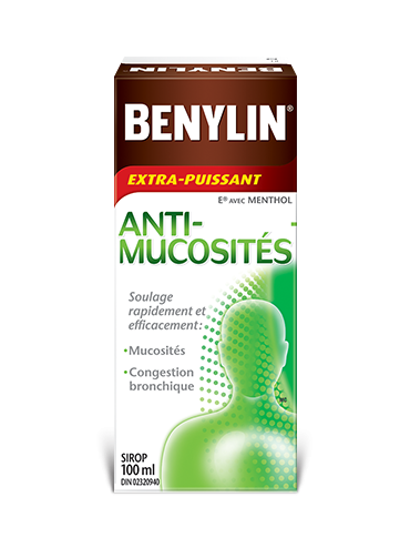  Sirop BENYLIN® ANTI-MUCOSITÉS, 250 ml. Soulage : Mucosités et mal de gorge. 