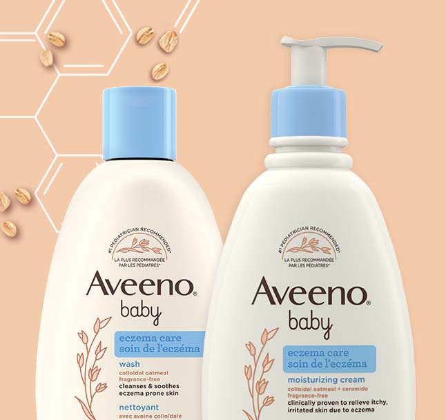 AVEENO® BABY Products: Eczema Care Wash and Eczema Care Moisturizing Cream, Fragrance-free