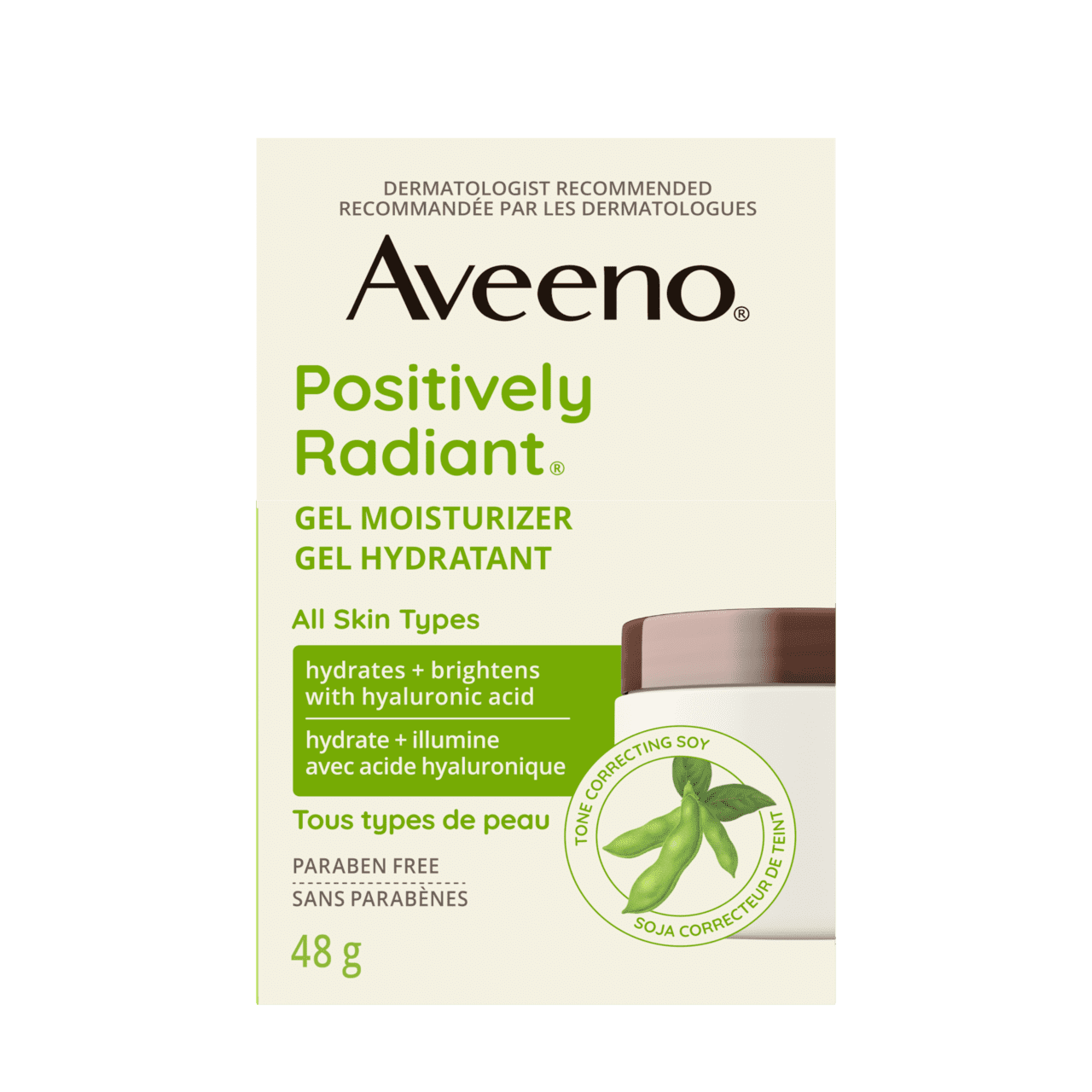 Package of AVEENO® Positively Radiant® Gel Moisturizer, 48g