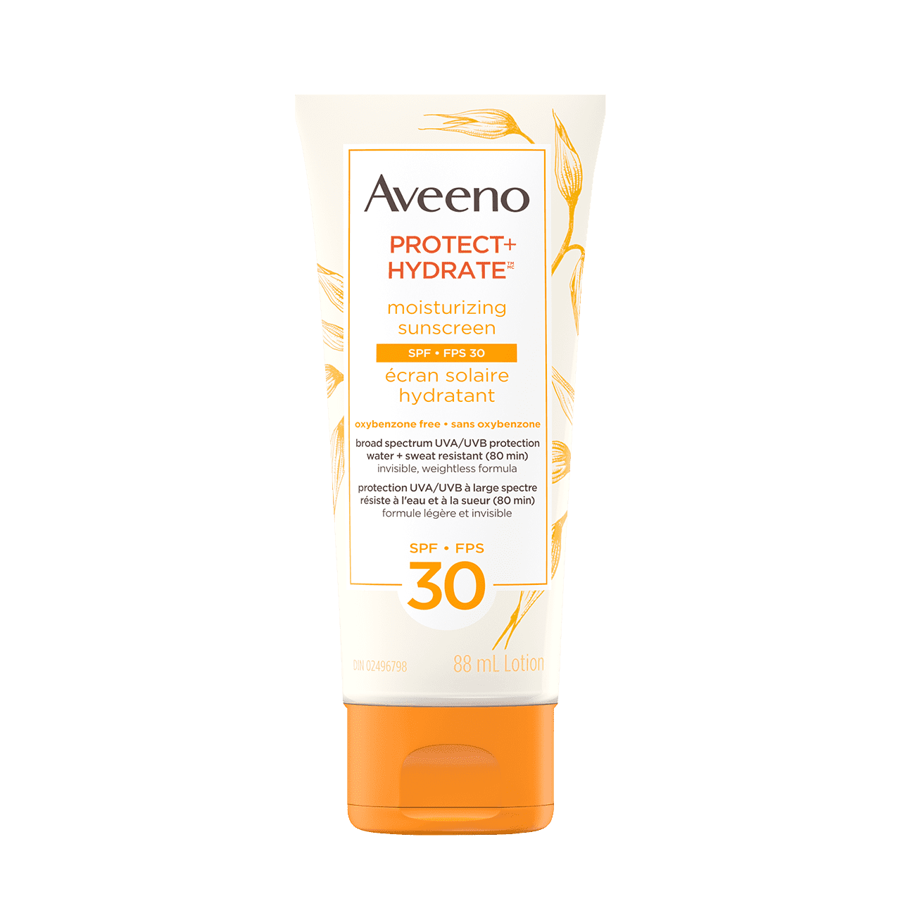 Tube de l’écran solaire hydratant AVEENO® PROTECT + HYDRATE avec FPS 30, 88 ml