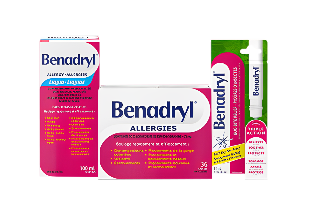 Un groupe de produits Benadryl