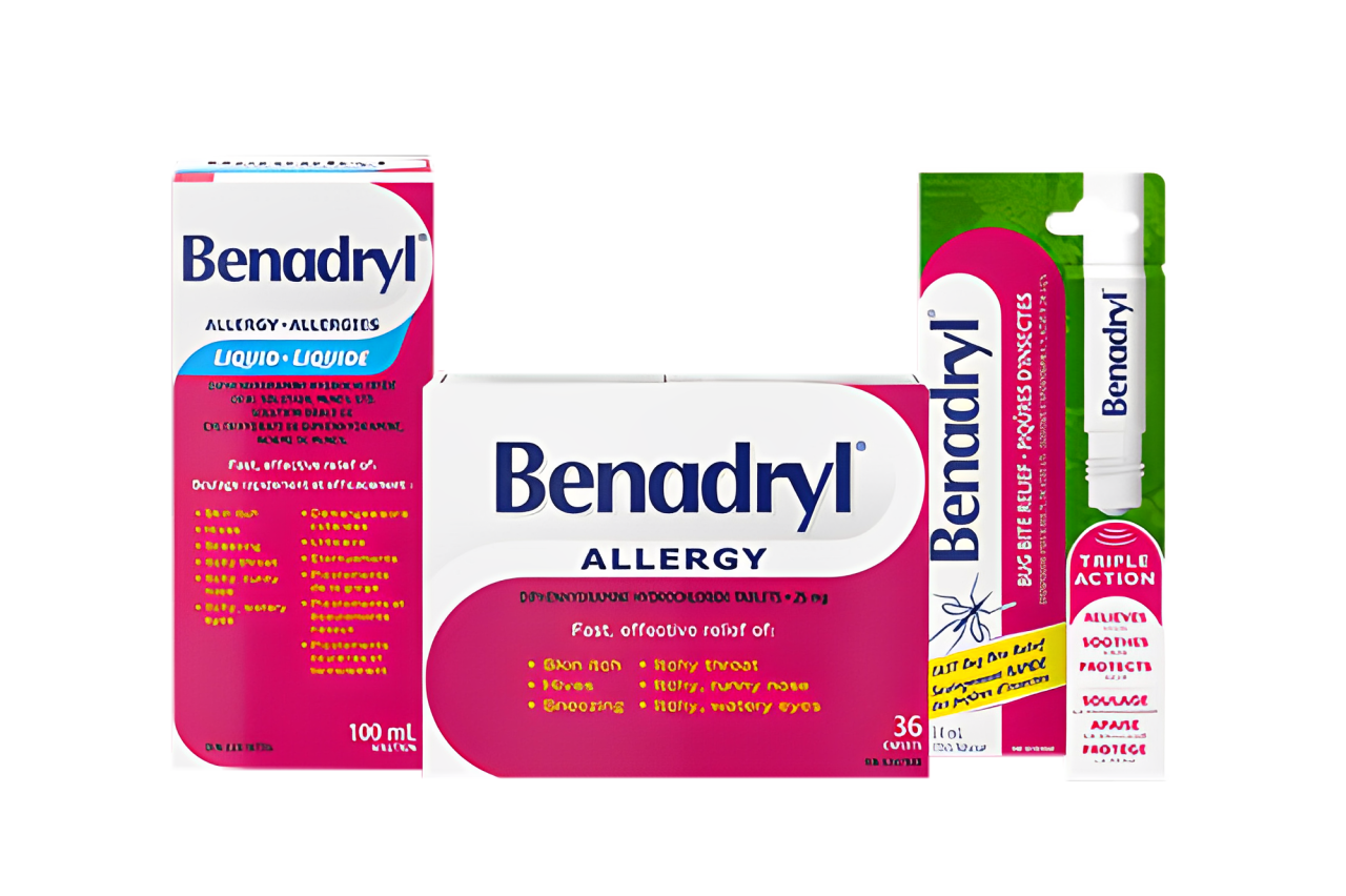 A group of Benadryl products