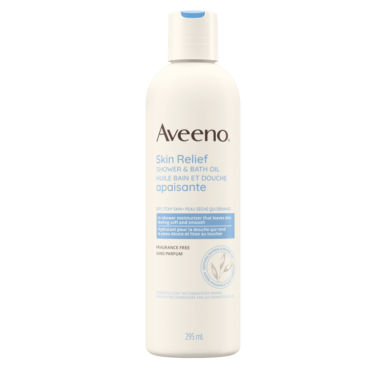 Panneau avant du flacon de l'huile bain et douche apaisante AVEENO®