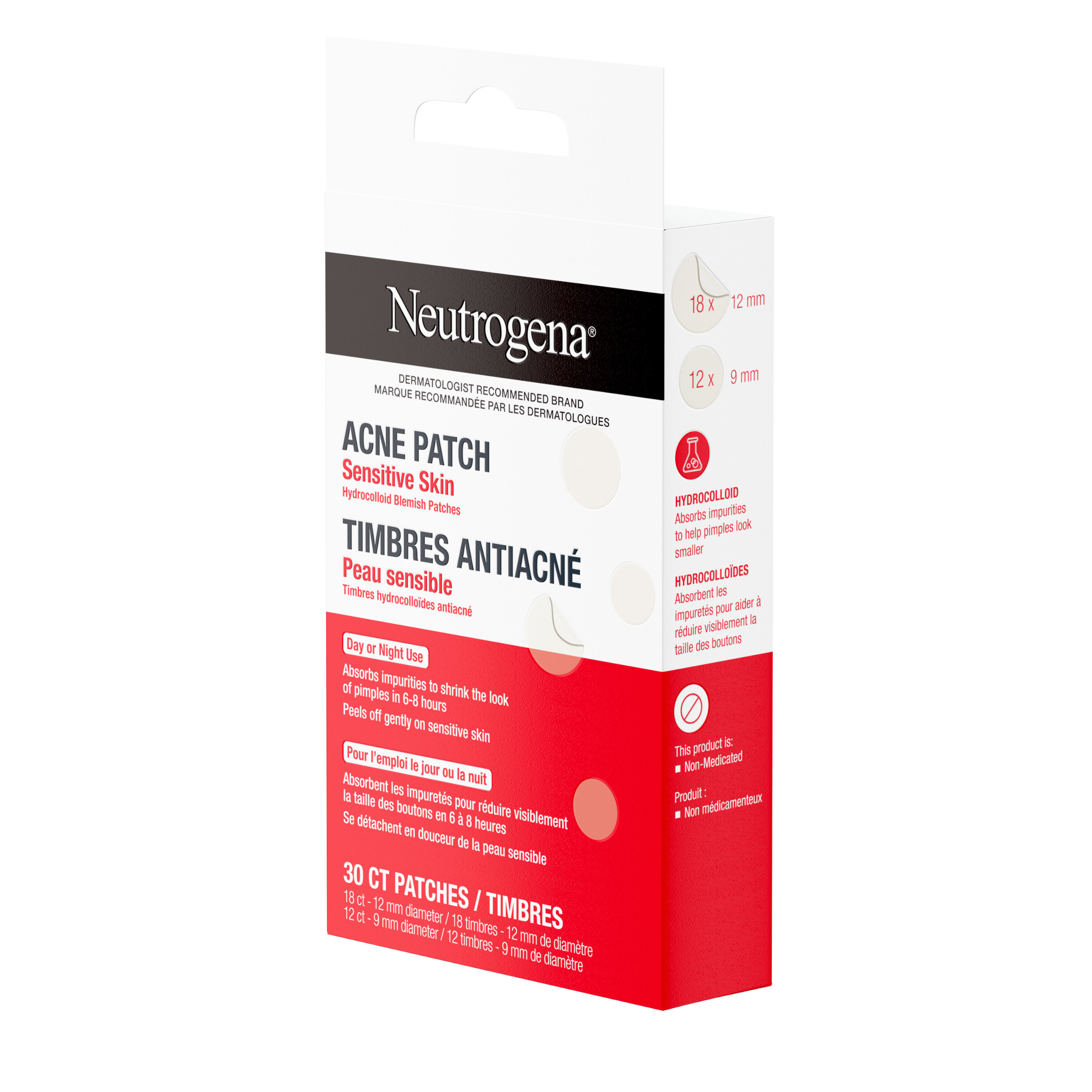 Right side shot of Neutrogena® Sensitive Skin Acne Blemish Patches