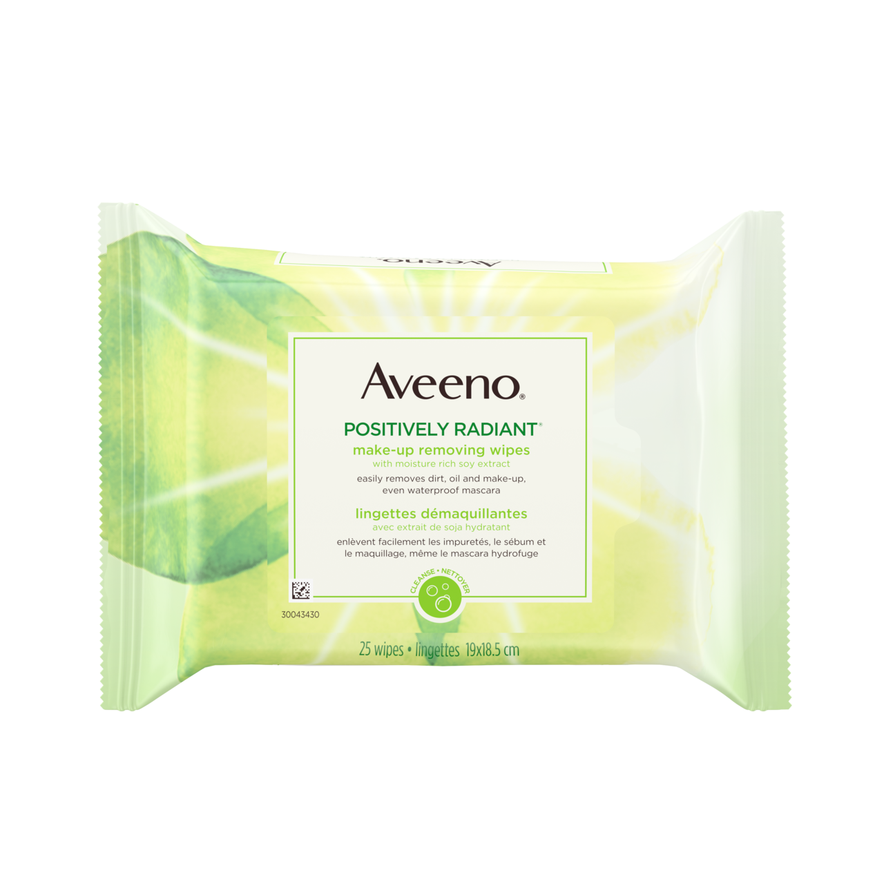 AVEENO® POSITIVELY RADIANT® Make-up Removing Wipes packet