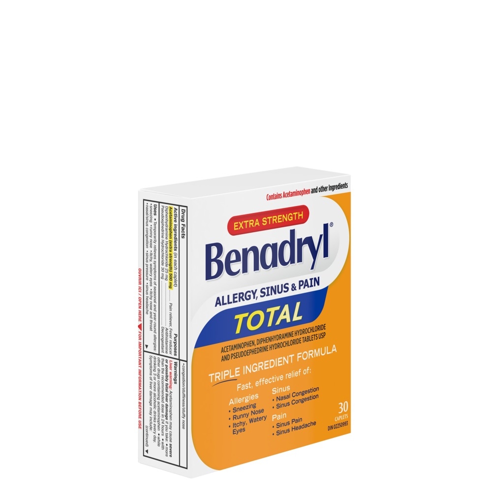 Extra Strength Total Allergy Sinus Caplets BENADRYL