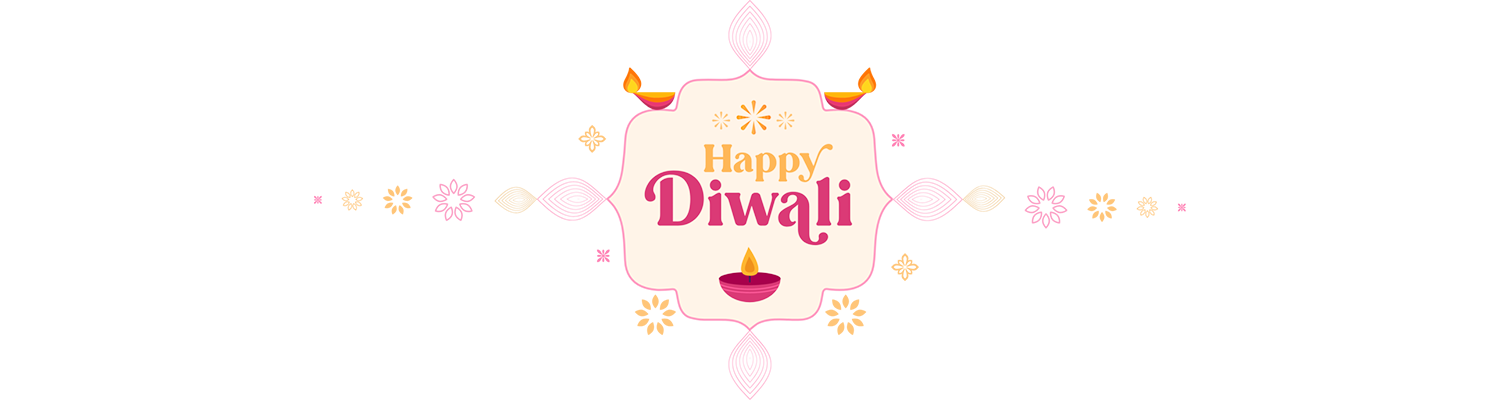 Decorative text that says ‘Happy Diwali’