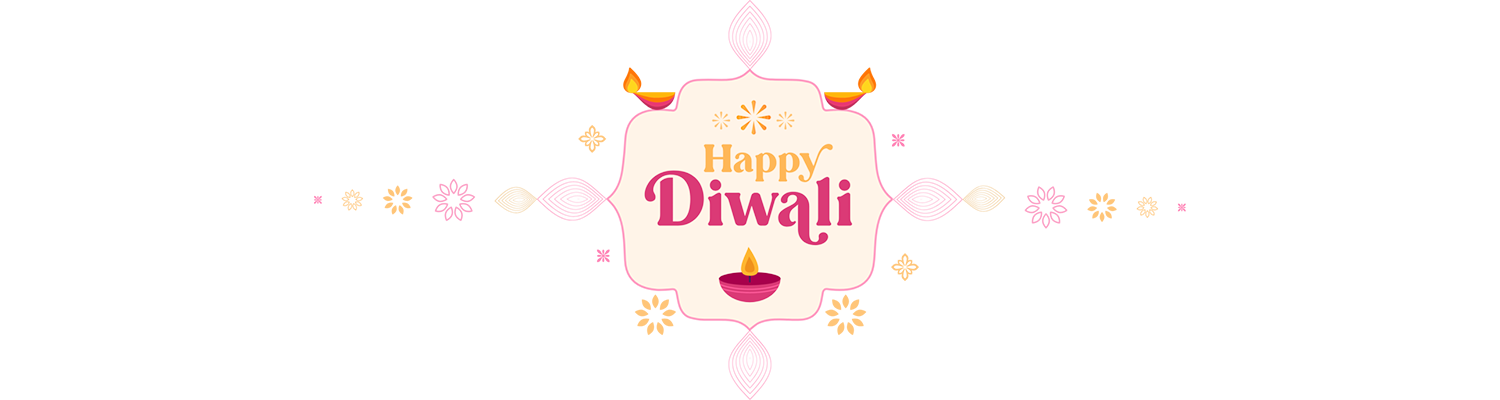 Decorative text that says ‘Happy Diwali’
