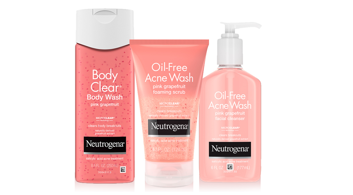 NEUTROGENA® Pink Grapefruit Products in splashing water