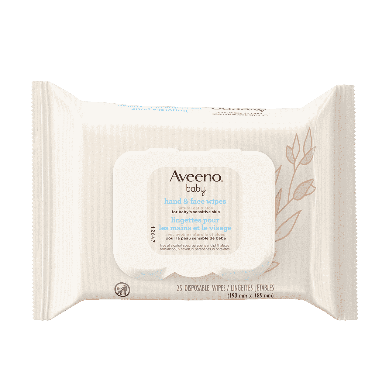 Paquet de 25 lingettes jetables mains et visage AVEENO® Baby