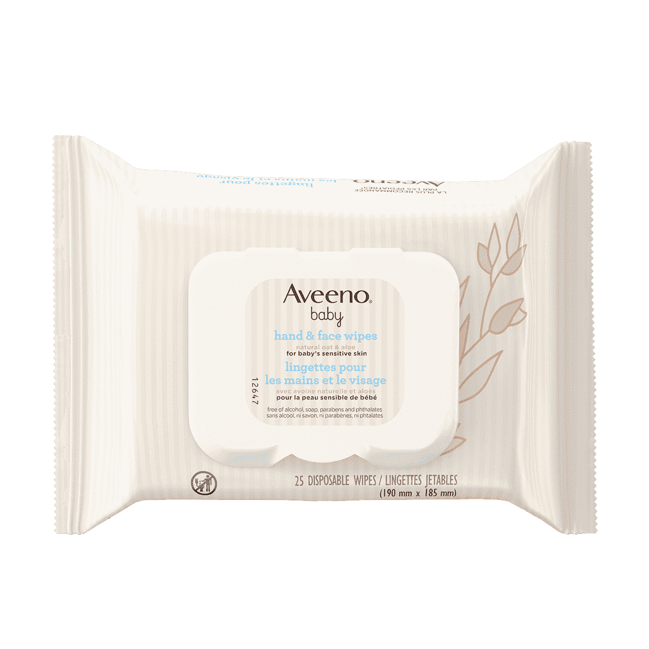 Paquet de 25 lingettes jetables mains et visage AVEENO® Baby