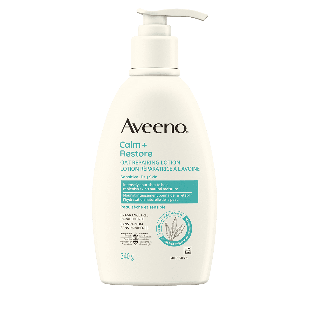 Flacon-pompe de 340 g de lotion réparatrice à l’avoine AVEENO® Calm + Restore