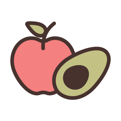 apple and half avacado icon