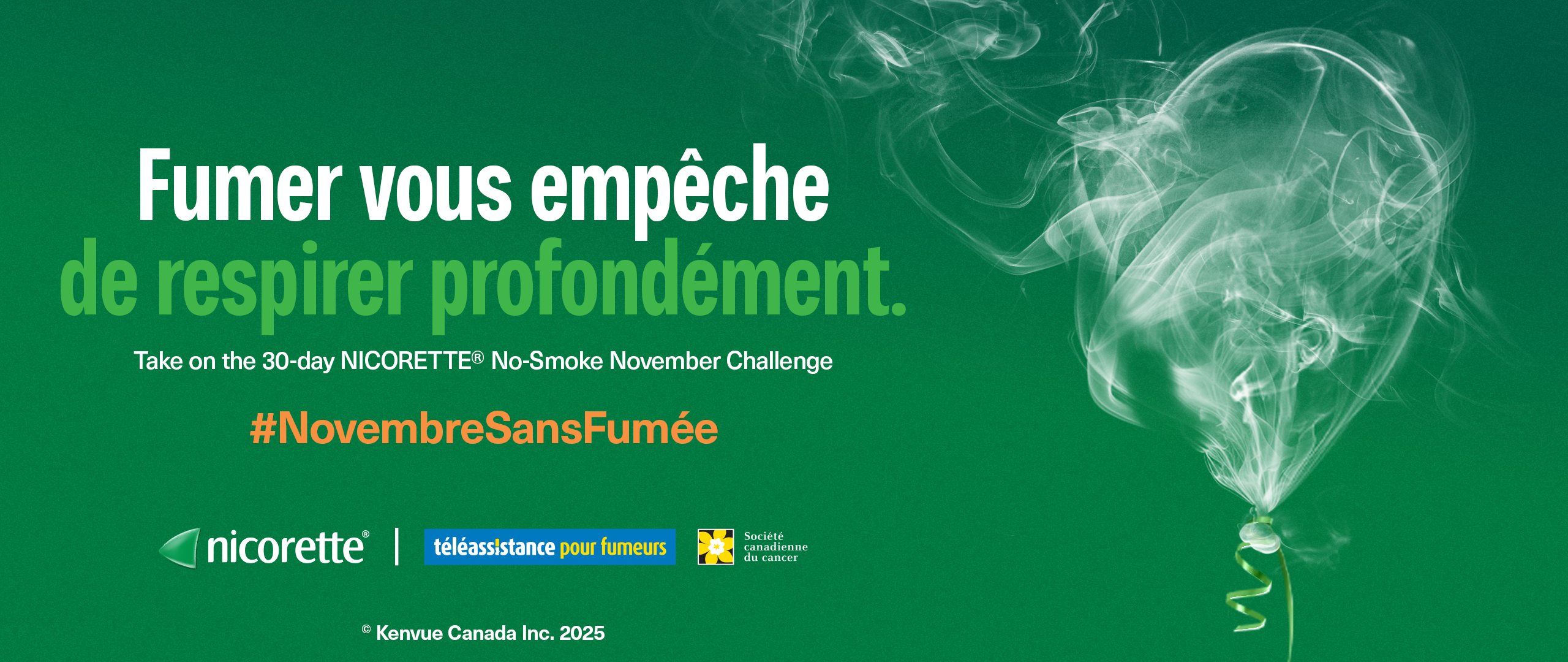 Fumée de cigarette et texte: Difficile de respirer avec la fumée.