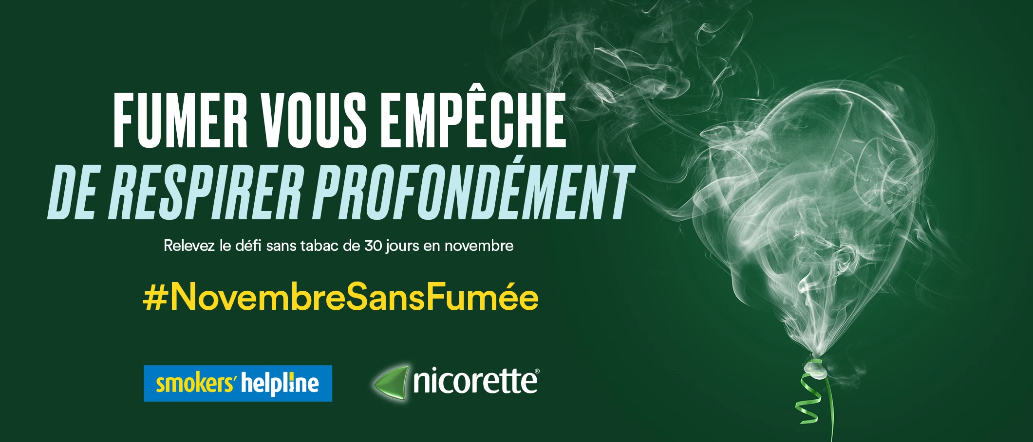 Fumée de cigarette et texte: Difficile de respirer avec la fumée.
