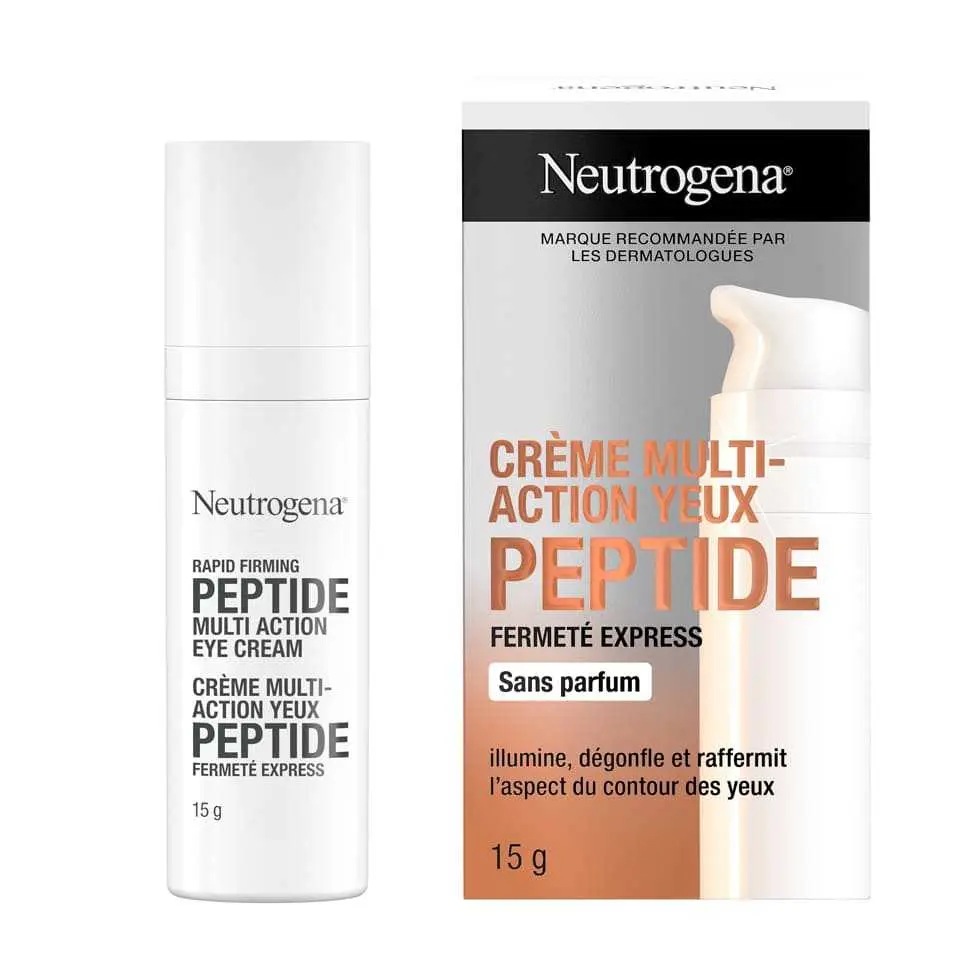 Flacon de 15 g de crème multi-action Yeux Peptide Fermeté express Neutrogena
