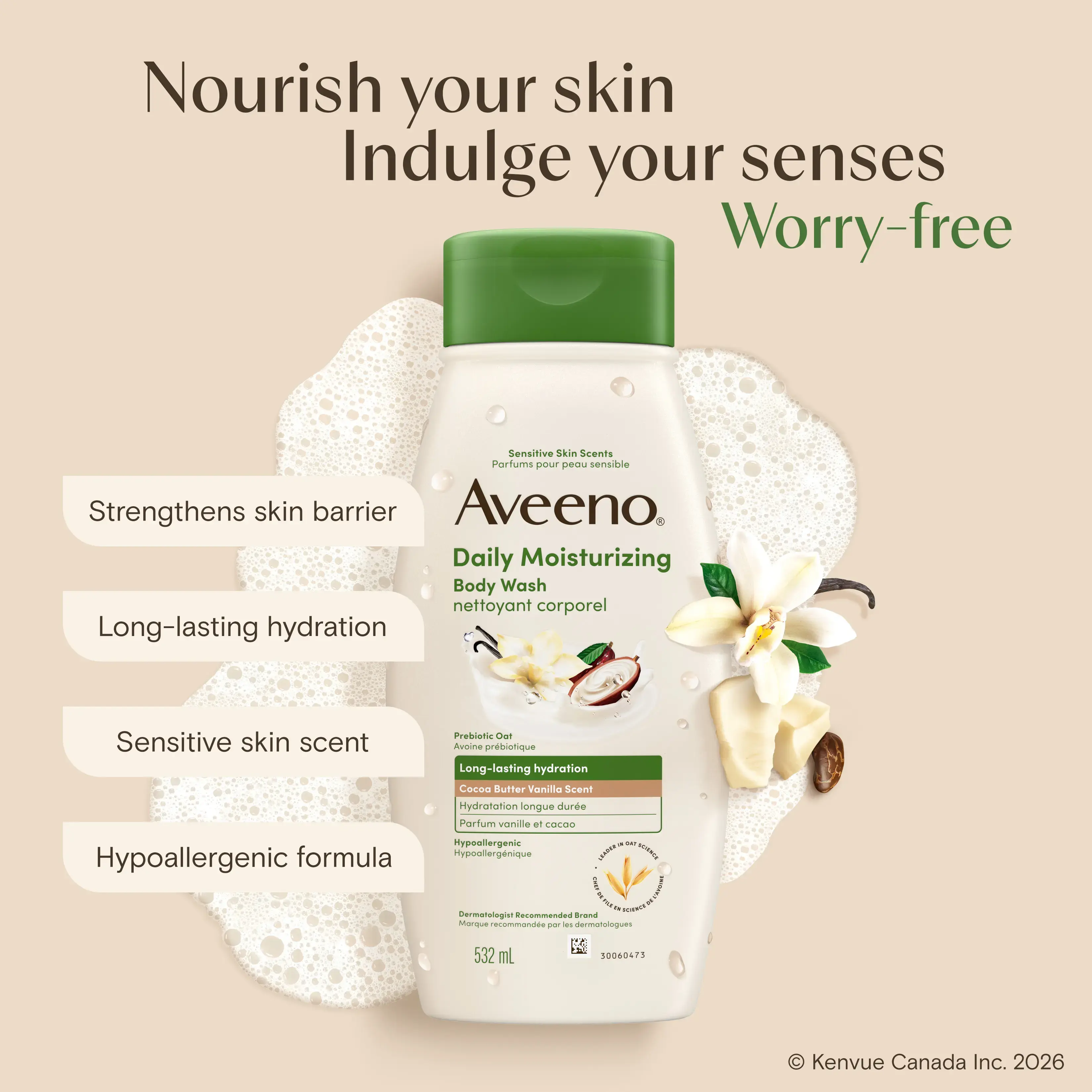 AVEENO Daily Moisturizing™ Body Wash Cocoa Butter Vanilla Scent