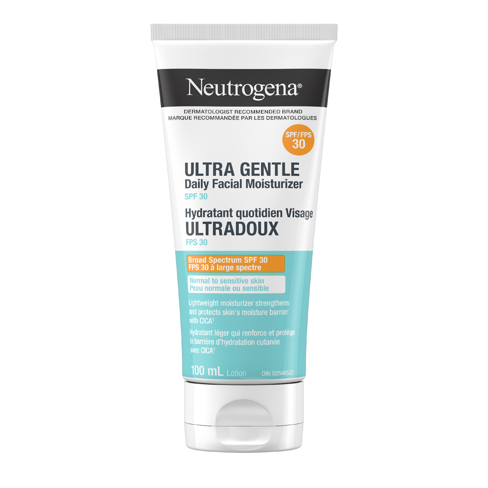 Neutrogena® Ultra Gentle Daily Facial Moisturizer SPF 30, squeeze tube 100 mL