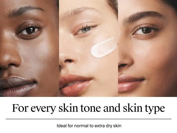 Three women of different skin tones applying Neutrogena Hydro Boost moisturizer.