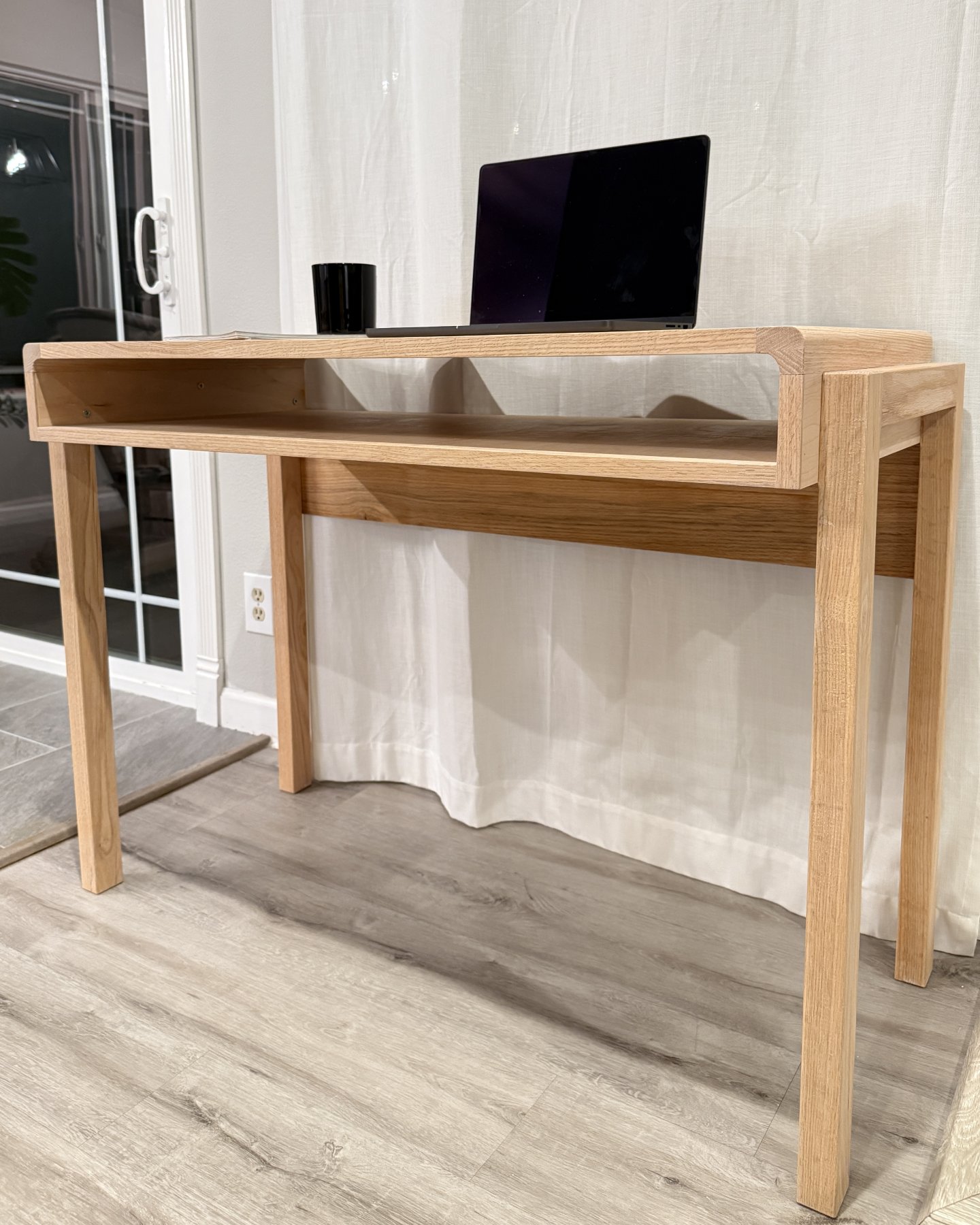 Japanese Style Study Desk - 3 1/2"H Shelf