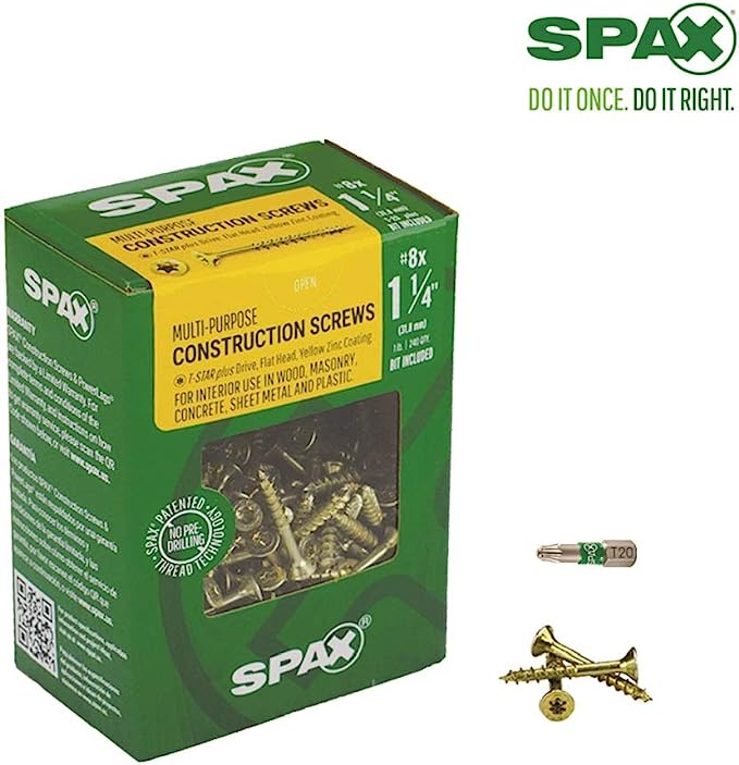 SPAX 4191020000000 Wood-Screws, 8 x 1-1/4" , yellow