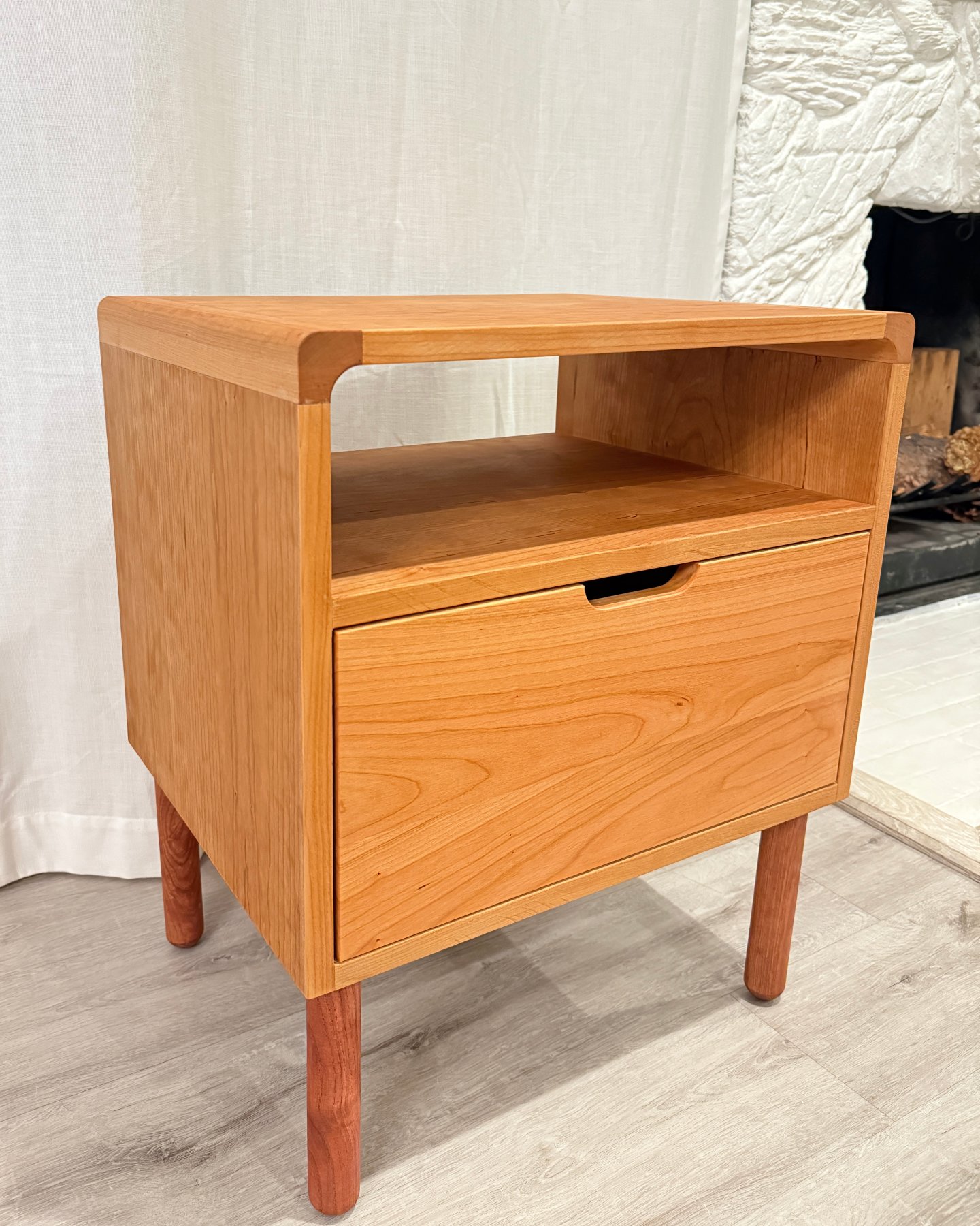 Nightstand /w Top Shelf - Side View