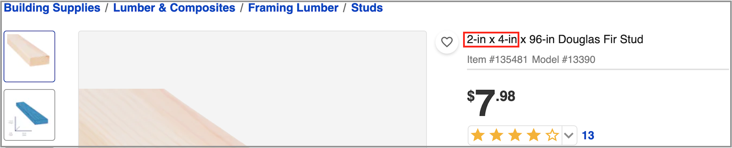 Nominal Size Example