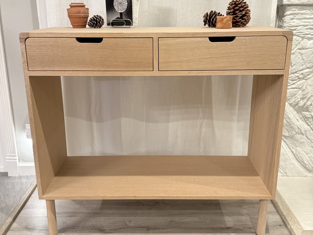 Japanese Style White Oak Hallway Table - Landscape