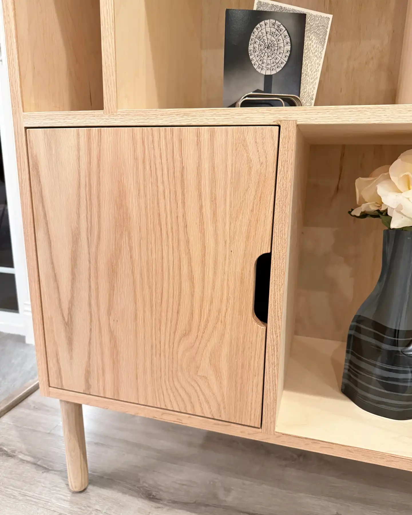 Japanese Style Vinyl Record Console Bottom Door