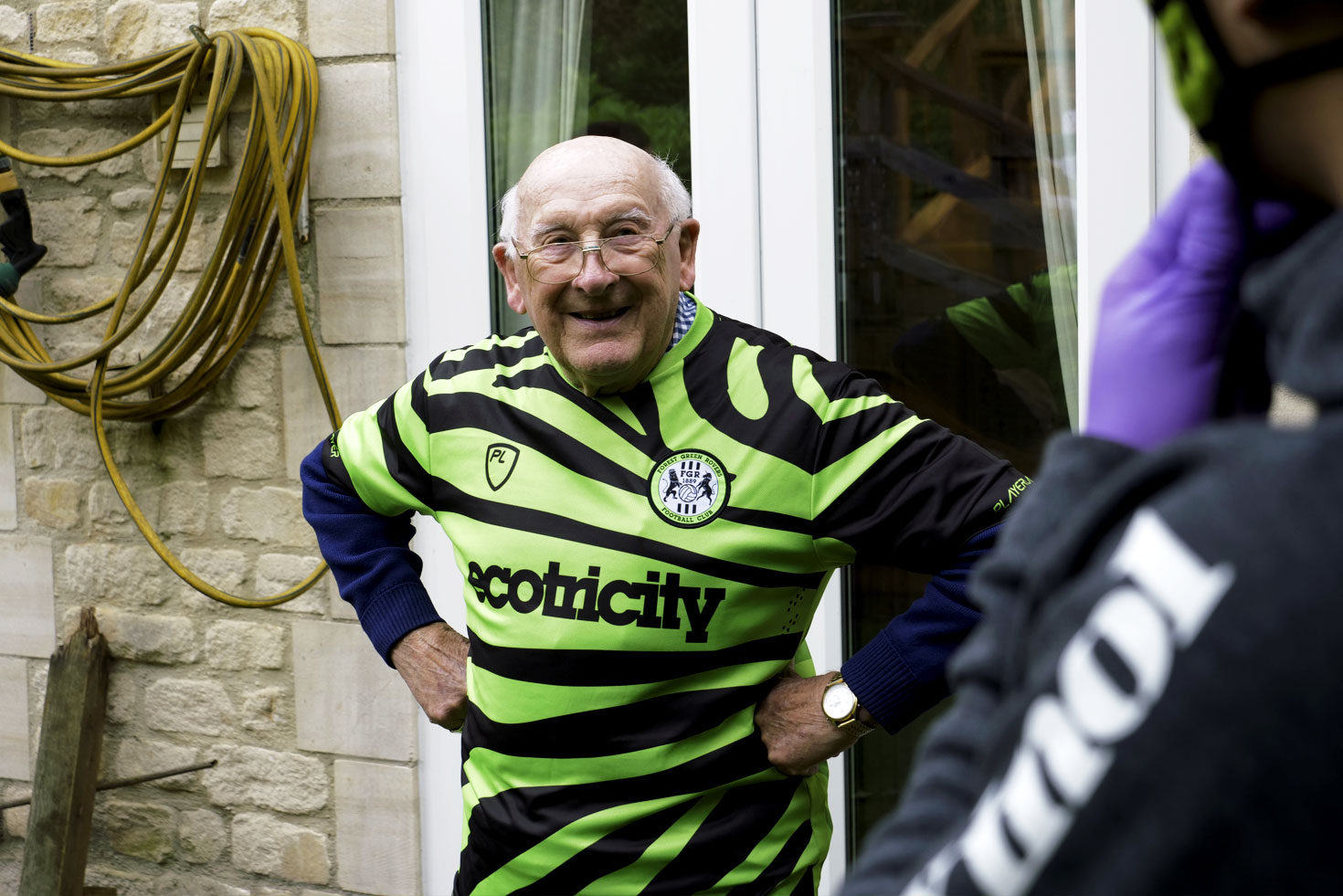 Kane Wilson visits local resident Bernard