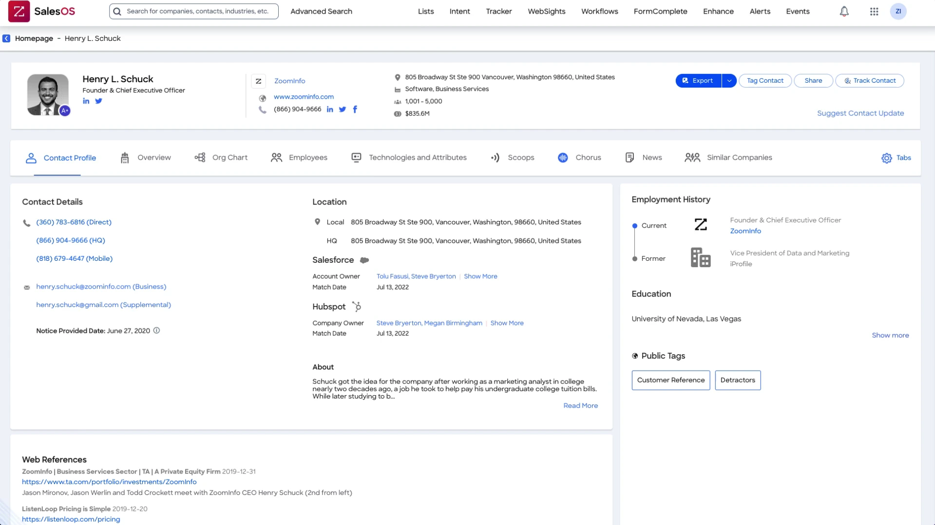 ZoomInfo - SalesOS