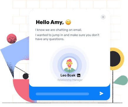 Example of a website chat greeting.