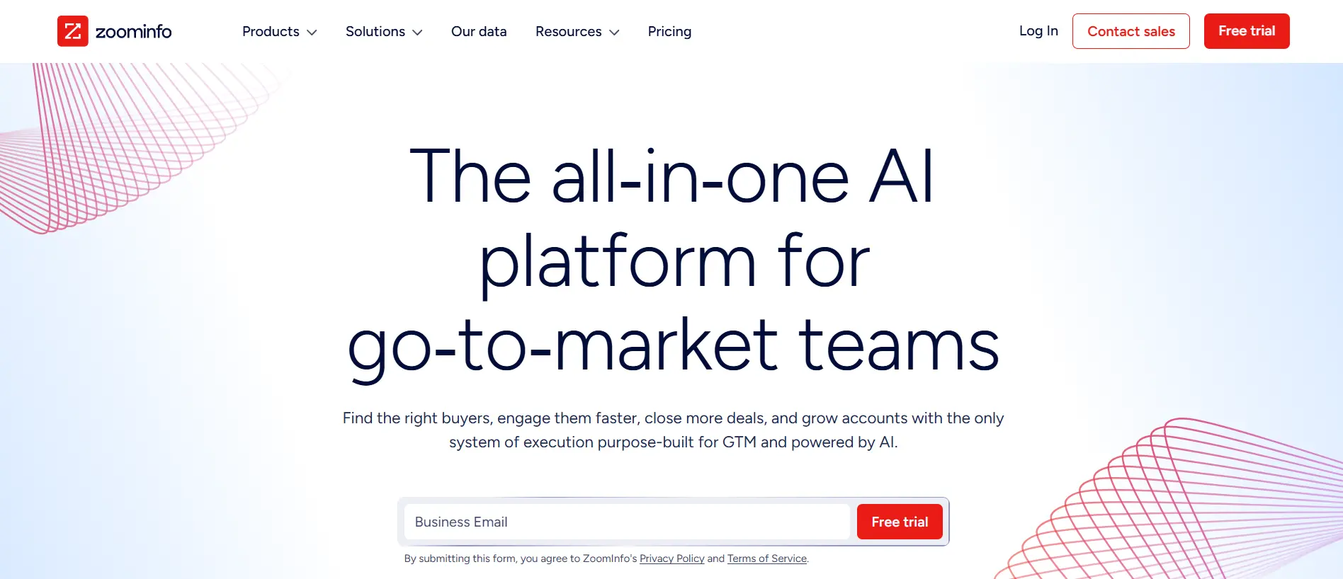 ZoomInfo homepage