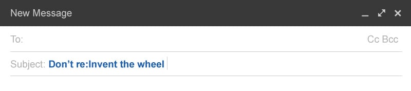 Example of a cold email subject line.