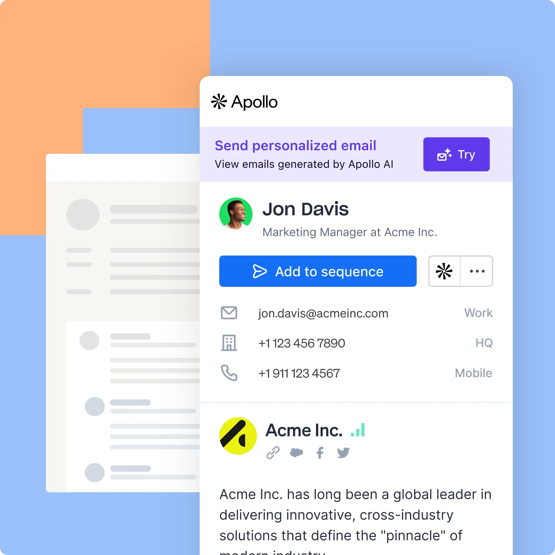 Apollo contact database