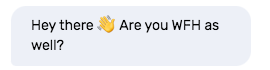 Example of chatbot greeting script.