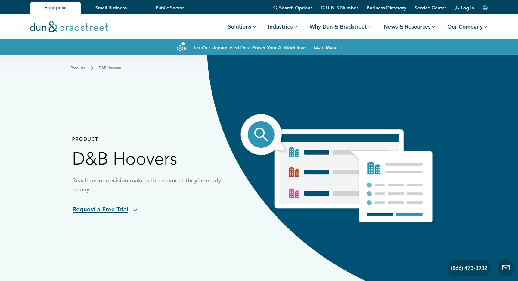 D&B Hoovers homepage