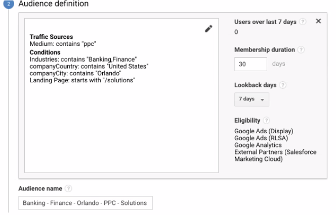 Screenshot from Google Analytics, showing how to use WebSights.
